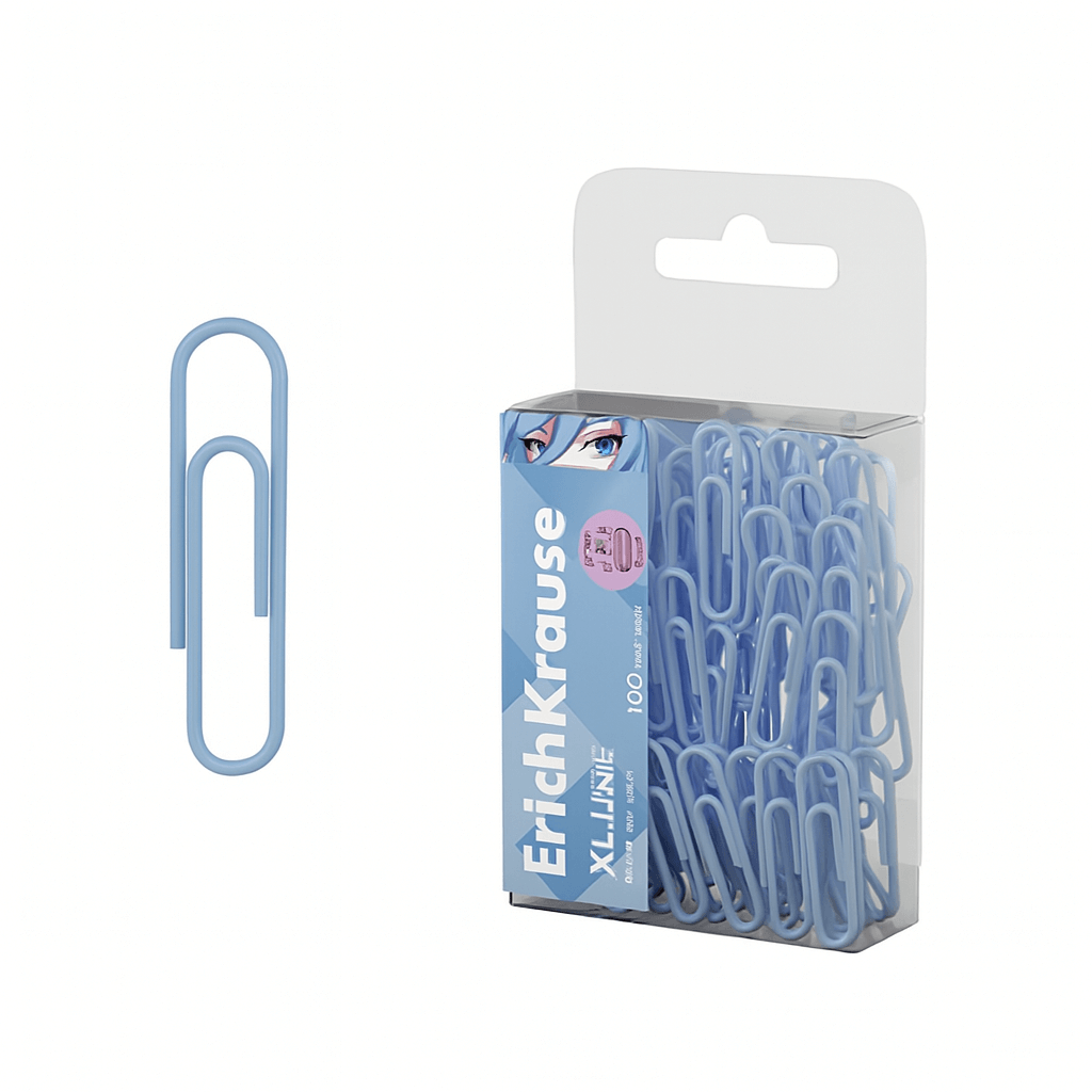 Agrafe birou ErichKrause Manga 33 mm - Albastru Pal