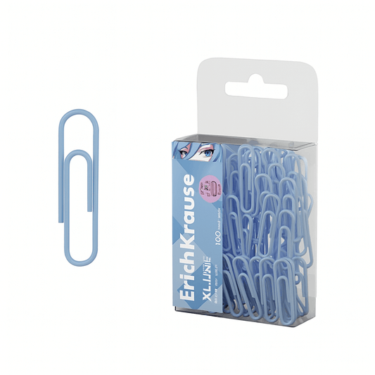 Agrafe birou ErichKrause Manga 33 mm - Albastru Pal