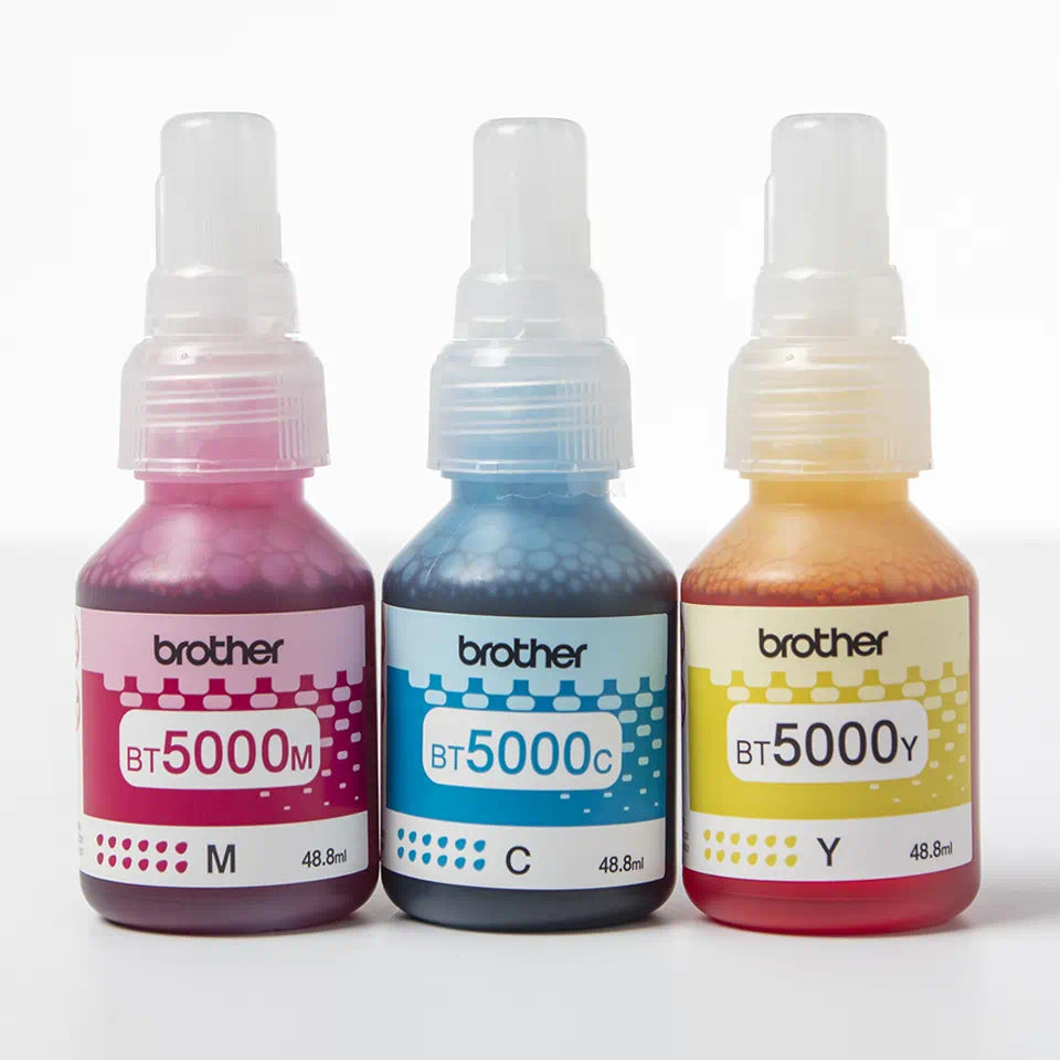 Set 3 flacoane cerneala originale Brother BT5000, cyan, magenta, yellow