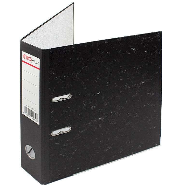 Biblioraft carton plastifiat cu margine metalica, A4 EVOffice - negru