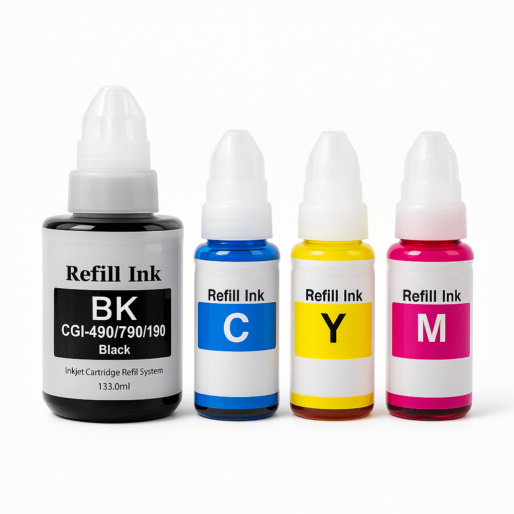 Set cerneala compatibila Canon GI-490 / GI-590 / GI-790 Bk,C,M,Y