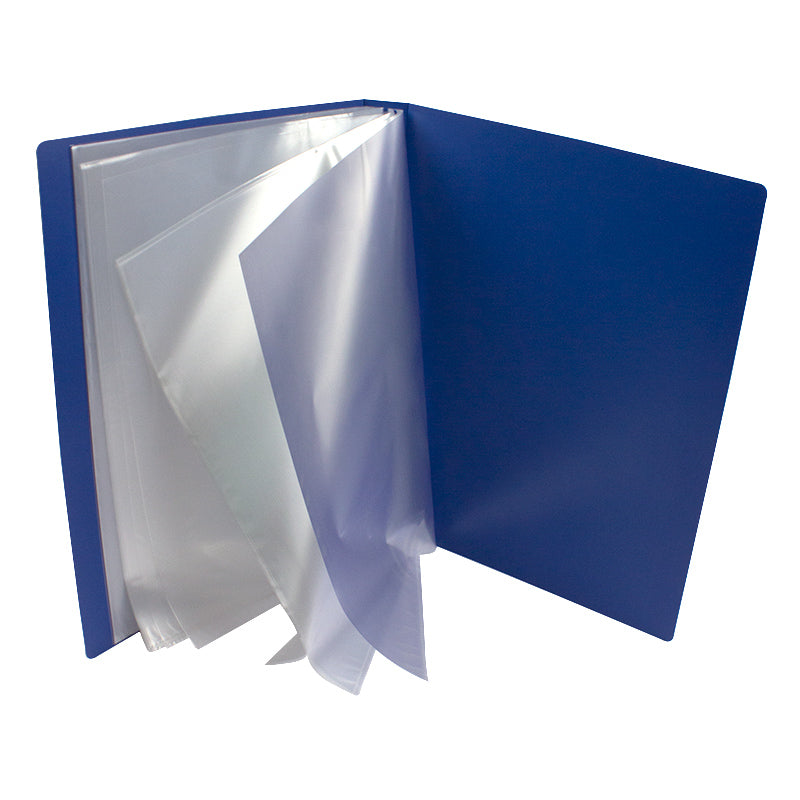 Dosar plastic cu 100 folii in cutie protectie, albastru