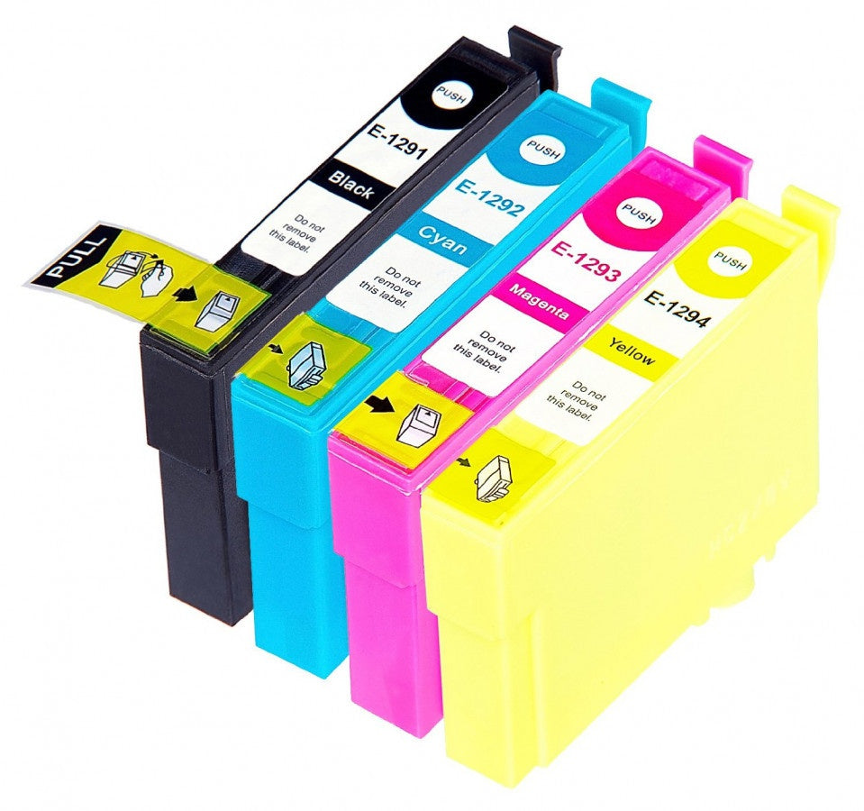 Set 4 cartuse compatibile Epson T1291, T1292, T1293, T1294