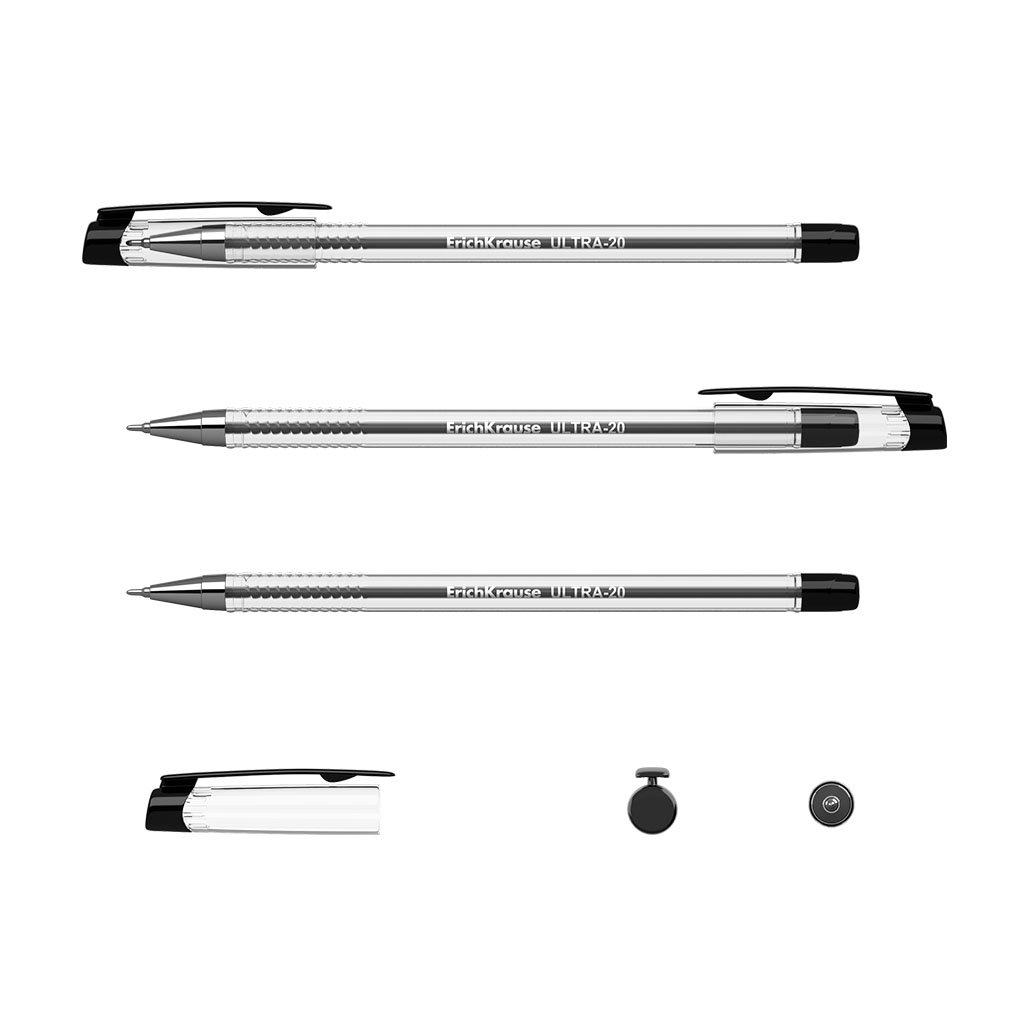 Set 12 Pixuri cu bila Erichkrause Ultra 20 0.7 mm, negru