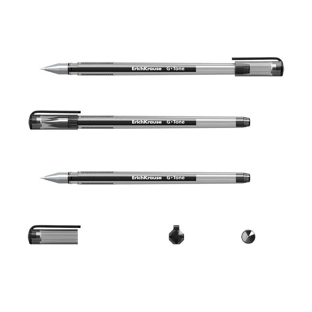 Set 12 Pixuri cu gel ErichKrause G-Tone 0.5 mm, negru