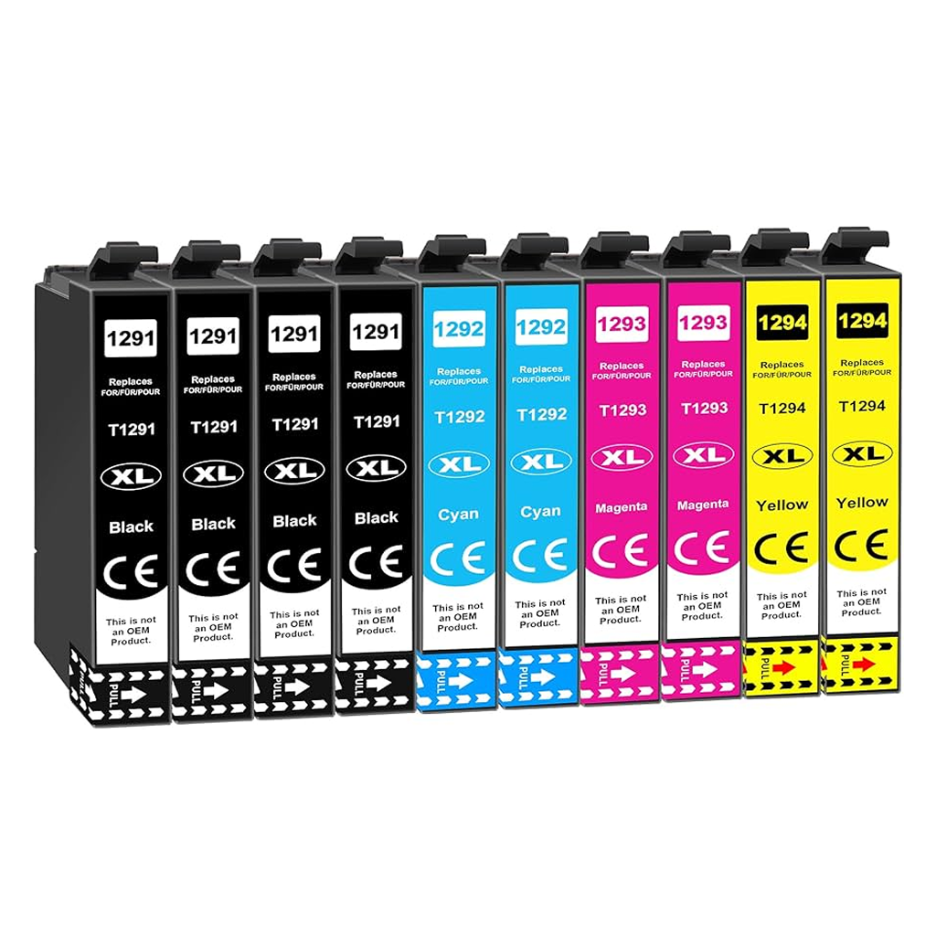 Set 10 cartuse compatibile Epson T1291, T1292, T1293, T1294