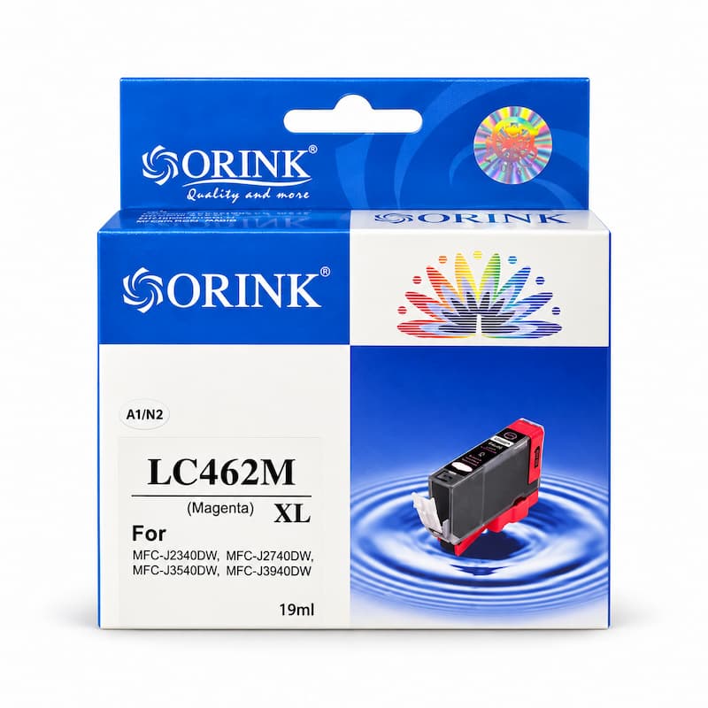 Cutie cartuș cerneală Orink compatibil Brother LC462XL galben (yellow), 1.500 pagini, pentru MFC-J2340DW, MFC-J3540DW, MFC-J3940DW