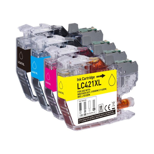 Set 4 cartuse cerneala compatibile Brother LC-421XL, black, cyan, magenta, yellow