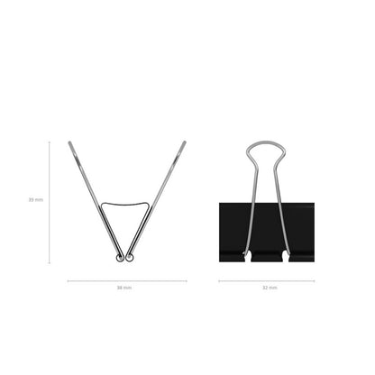 Set 12 clipsuri metalice ErichKrause 32 mm negru