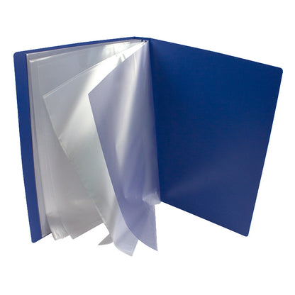 Dosar plastic cu 100 folii in cutie protectie, albastru