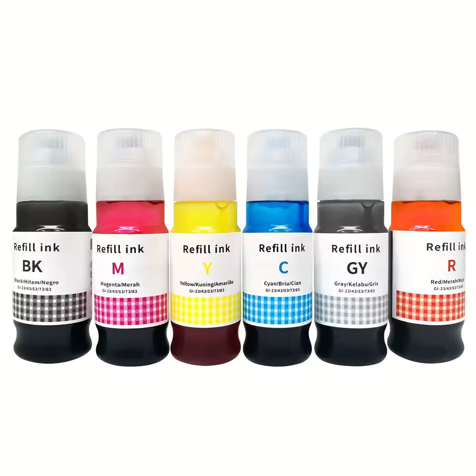 Set 6 flacoane cerneala compatibila Canon GI-53 CISS