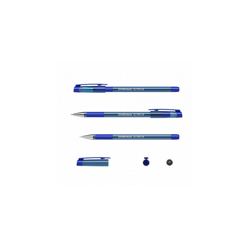 Pix cu bilă ErichKrause Ultra-30 Stick&Grip 0.7 mm albastru
