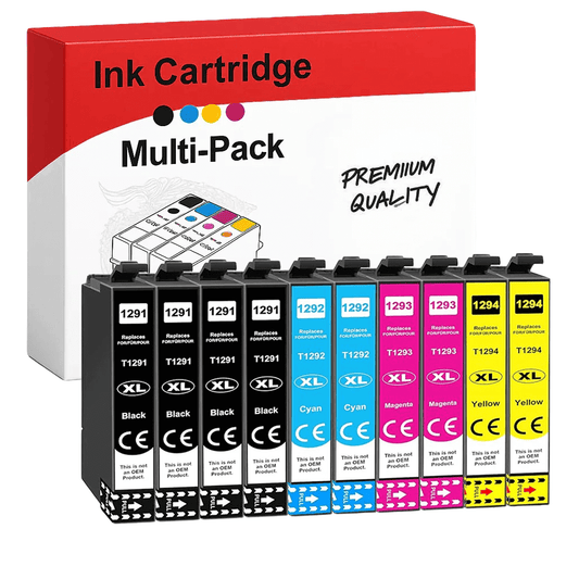 Set 10 cartuse compatibile Epson T1291, T1292, T1293, T1294