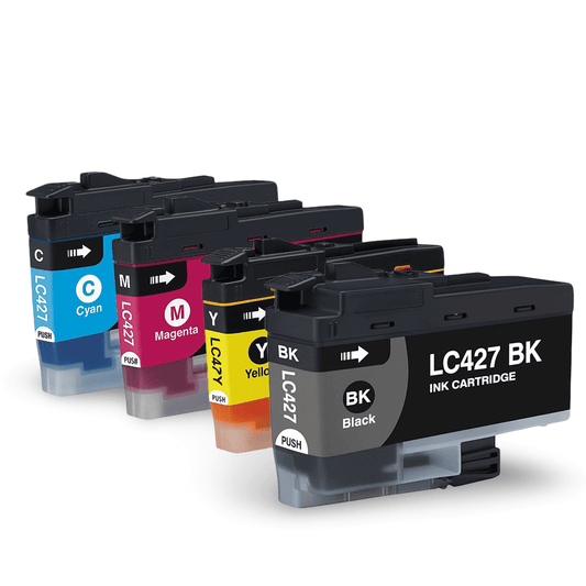 Set 4 cartuse compatibile Brother LC-427 (LC427), 3.000 pagini black, 1.500 pagini color