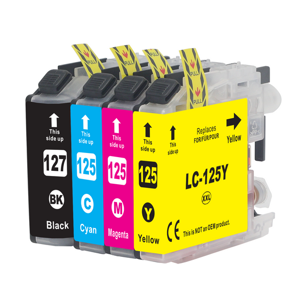 Set cartuse compatibile Brother LC-127XL Black, LC-125XL Cyan, Magenta, Yellow